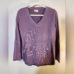 Cantoo 100%cotton lavender rolled hem & sleeves‎ kangaroo pocket sz M